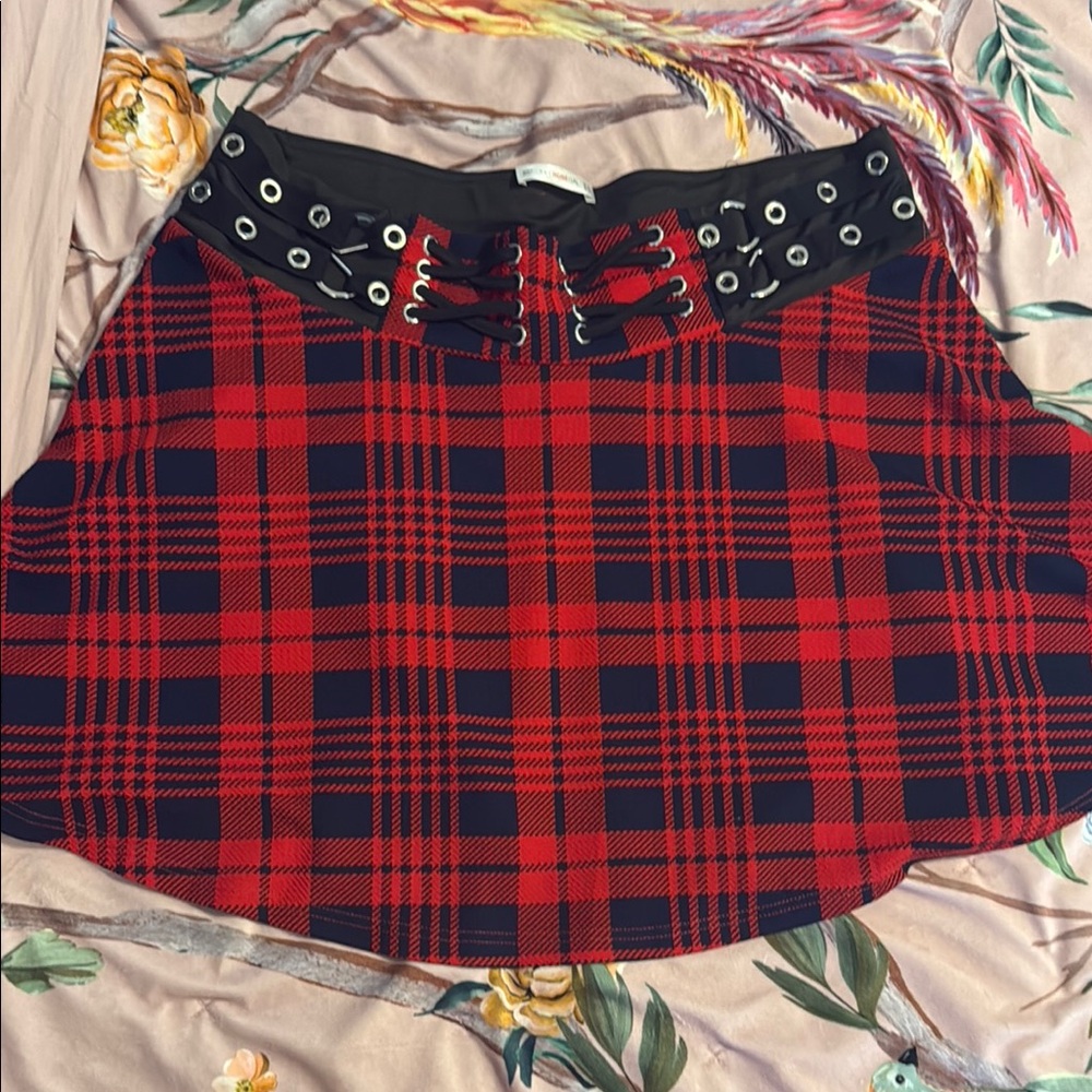 Rosegal Red and Black Mini Skirt